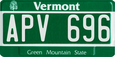 VT license plate APV696