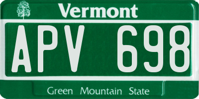 VT license plate APV698