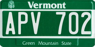 VT license plate APV702