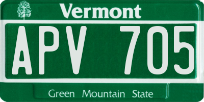 VT license plate APV705