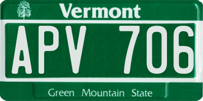 VT license plate APV706
