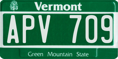 VT license plate APV709