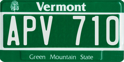 VT license plate APV710