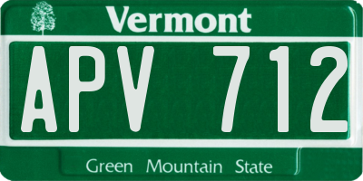 VT license plate APV712