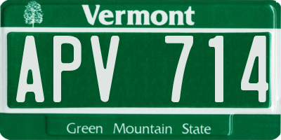 VT license plate APV714