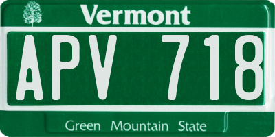 VT license plate APV718