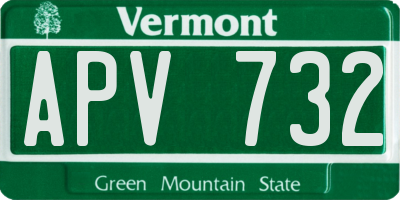 VT license plate APV732