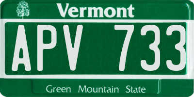 VT license plate APV733