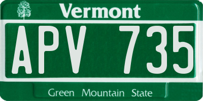 VT license plate APV735