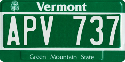 VT license plate APV737