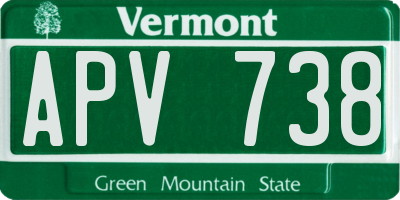 VT license plate APV738