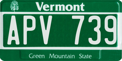 VT license plate APV739