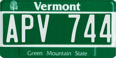 VT license plate APV744