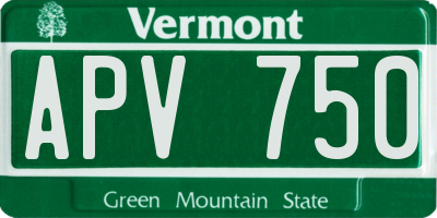 VT license plate APV750