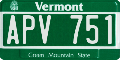 VT license plate APV751