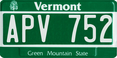 VT license plate APV752