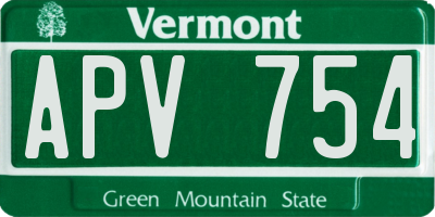 VT license plate APV754
