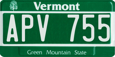 VT license plate APV755