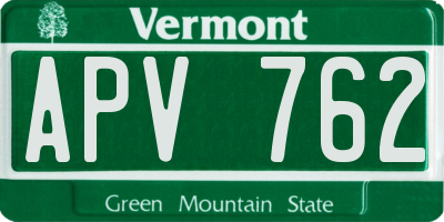 VT license plate APV762