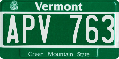 VT license plate APV763
