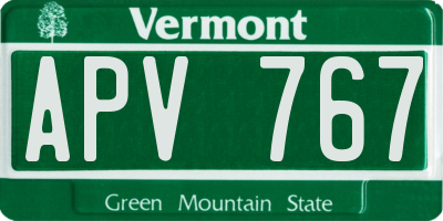 VT license plate APV767