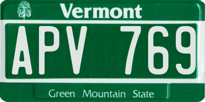 VT license plate APV769