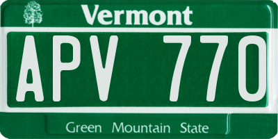 VT license plate APV770