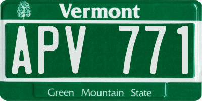 VT license plate APV771