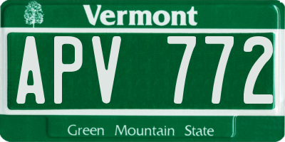 VT license plate APV772