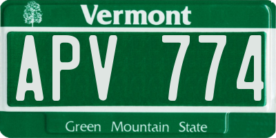 VT license plate APV774