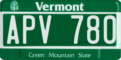 VT license plate APV780