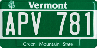VT license plate APV781