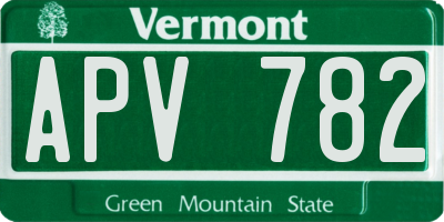 VT license plate APV782