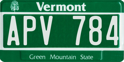 VT license plate APV784