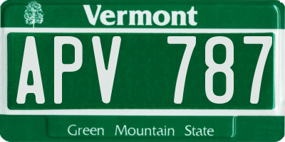 VT license plate APV787
