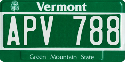 VT license plate APV788