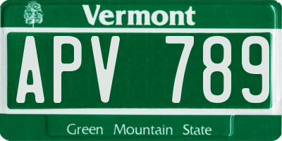 VT license plate APV789