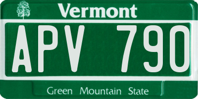 VT license plate APV790