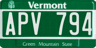 VT license plate APV794