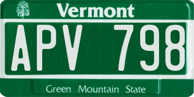 VT license plate APV798