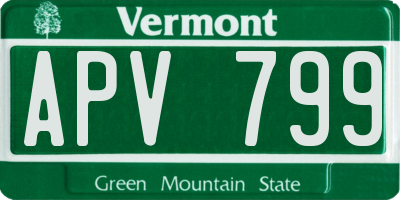 VT license plate APV799
