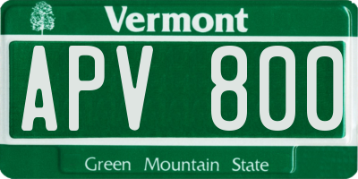VT license plate APV800