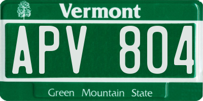 VT license plate APV804
