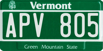 VT license plate APV805