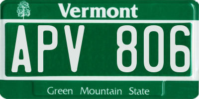 VT license plate APV806