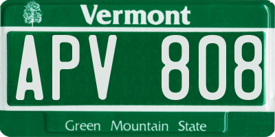 VT license plate APV808