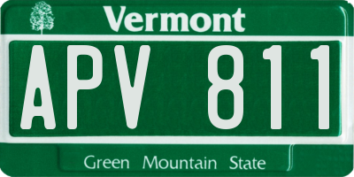VT license plate APV811