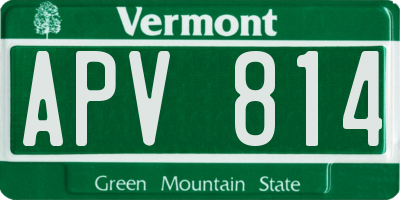 VT license plate APV814