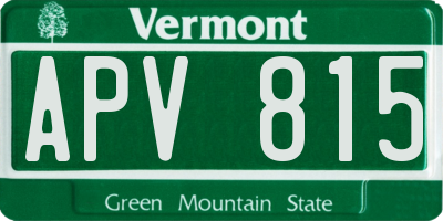 VT license plate APV815