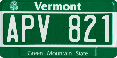 VT license plate APV821